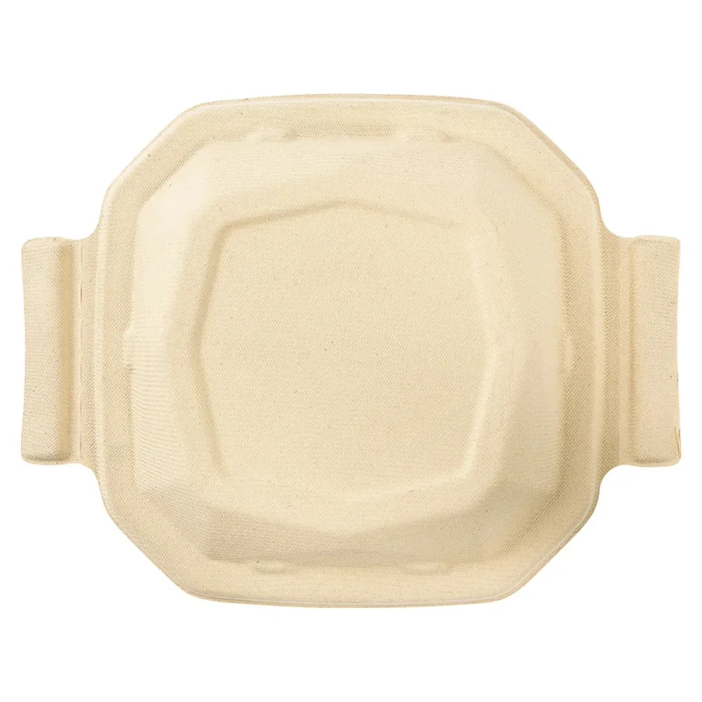 DUNI Zuckerrohrdeckel Eco V; 24.4x19.2x3.2 cm (LxBxH); braun; quadratisch; 50 Stück / Pack