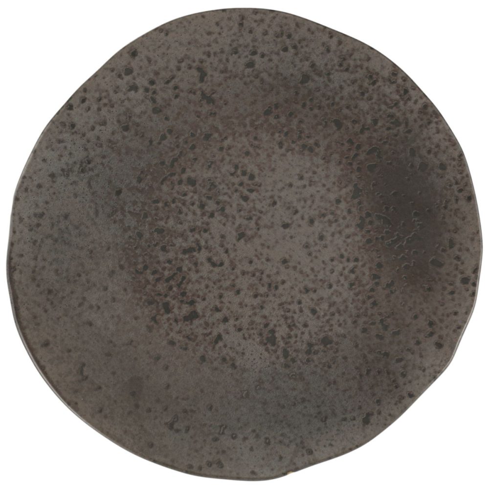 Porland Teller flach Ironstone; 30x2 cm (ØxH); dunkelbraun/schwarz; rund; 6 Stück / Pack