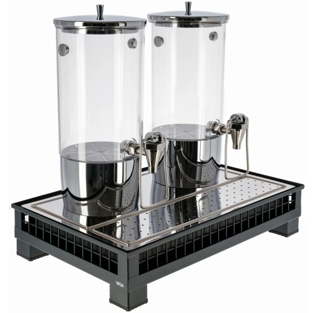 VEGA Saftspender Portland doppelt 1/1; 55.4x35.2x53 cm (LxBxH); anthrazit/transparent