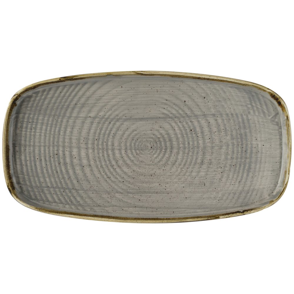 Churchill Platte Stonecast Peppercorn mit Steilrand; 35x18.5x2 cm (LxBxH); grau/braun; rechteckig; 6 Stück / Pack