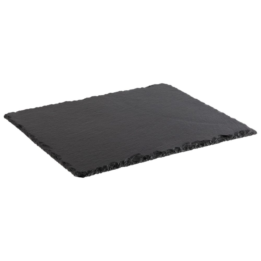 APS GN 2/4 Naturschieferplatte MORRA; GN 1/2, 32.5x26.5x0.7 cm (LxBxH); schwarz; rechteckig