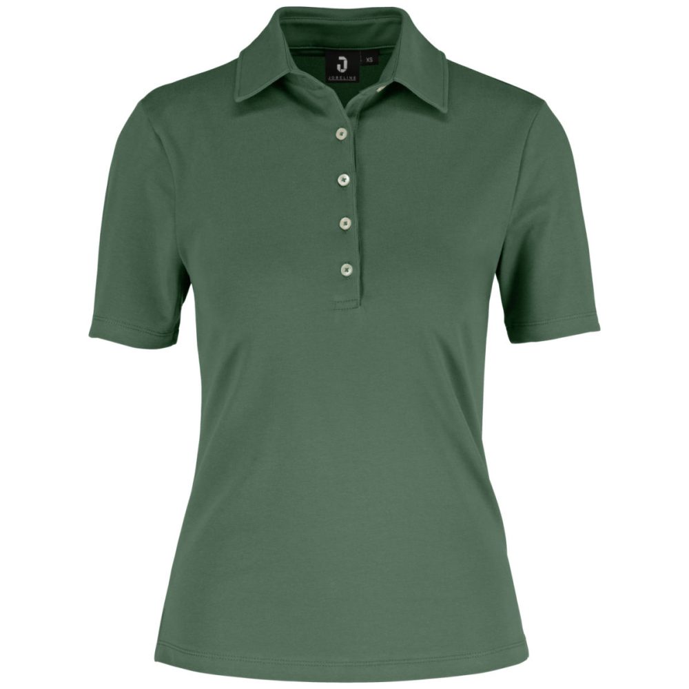 JOBELINE Damen Poloshirt Malme Kurzarm; Kleidergrösse 2XL; oliv