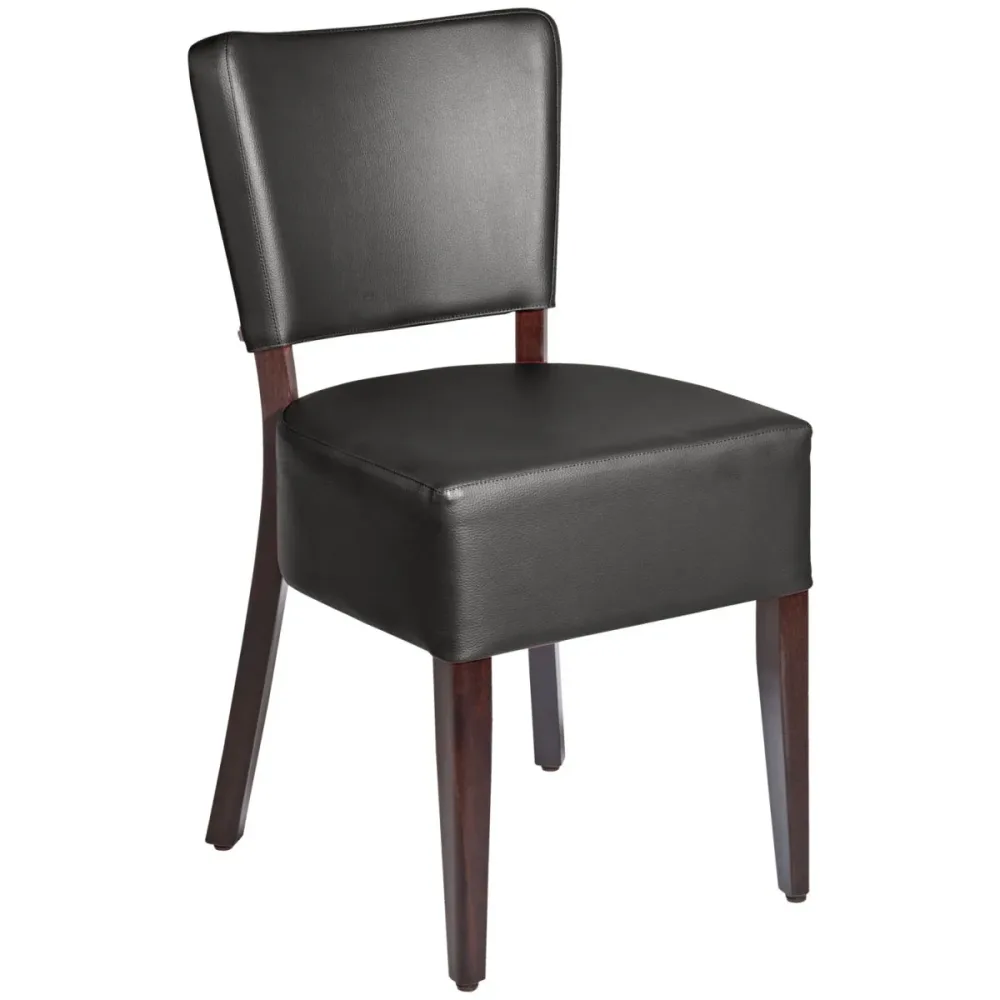 PULSIVA Polsterstuhl Prestige; 45x50x82 cm (BxTxH); Sitz schwarz, Gestell nussbaum; 2 Stück / Pack