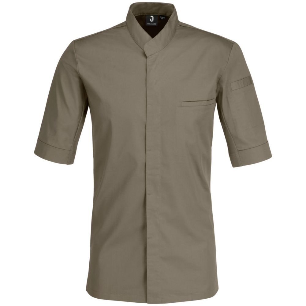 JOBELINE Herren Kochjacke Marco Kurzarm; Kleidergrösse 44; taupe