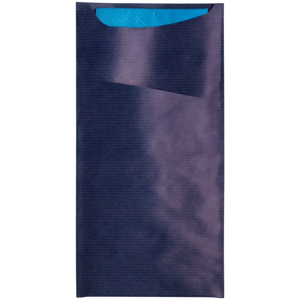 GARCIA DE POU Bestecktasche Besta; 11.2x22.5 cm (BxL); blau; 100 Stück / Pack