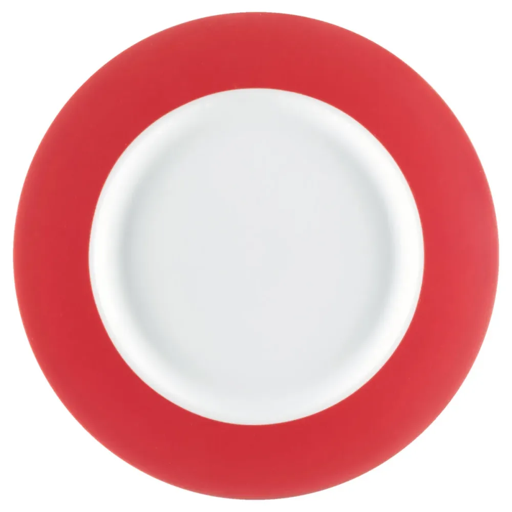 PULSIVA Teller Multi-Color flach; 17.8x1.8 cm (ØxH); weiss/rot; rund; 6 Stück / Pack