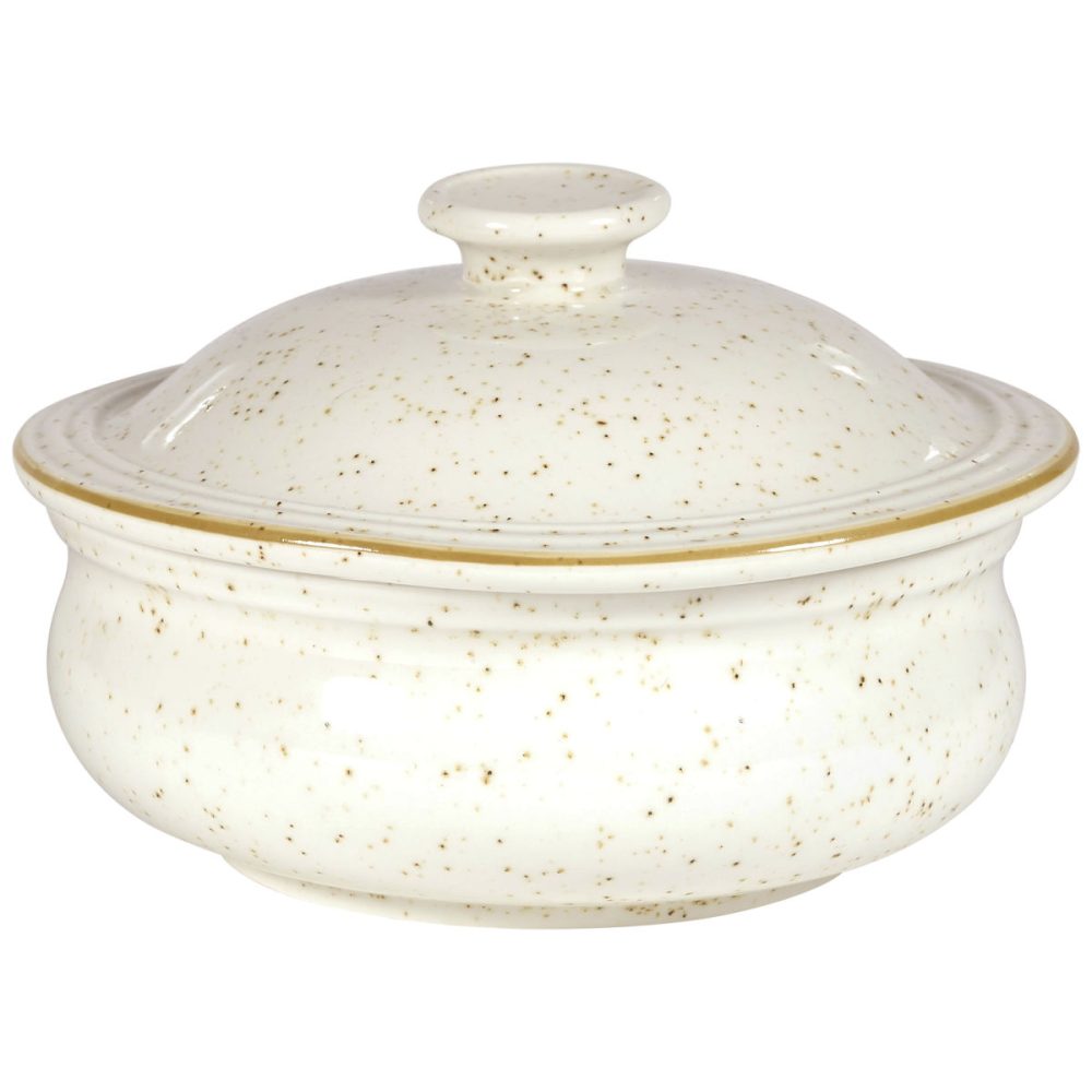 Churchill Eintopfschale Stonecast Barley White mit Deckel; 430 ml, 14 cm (Ø); weiss/braun; rund; 6 Stück / Pack