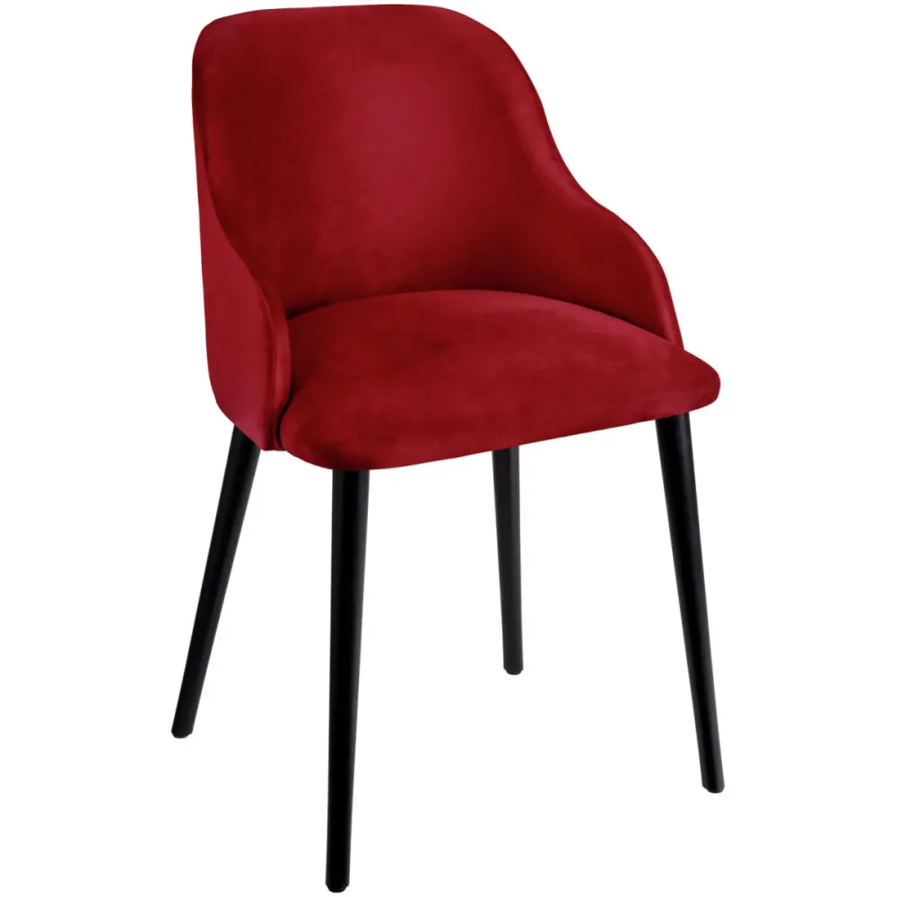 VEGA Polsterstuhl Almonda Samt; 54x64x77.5 cm (BxTxH); Sitz rot, Gestell schwarz