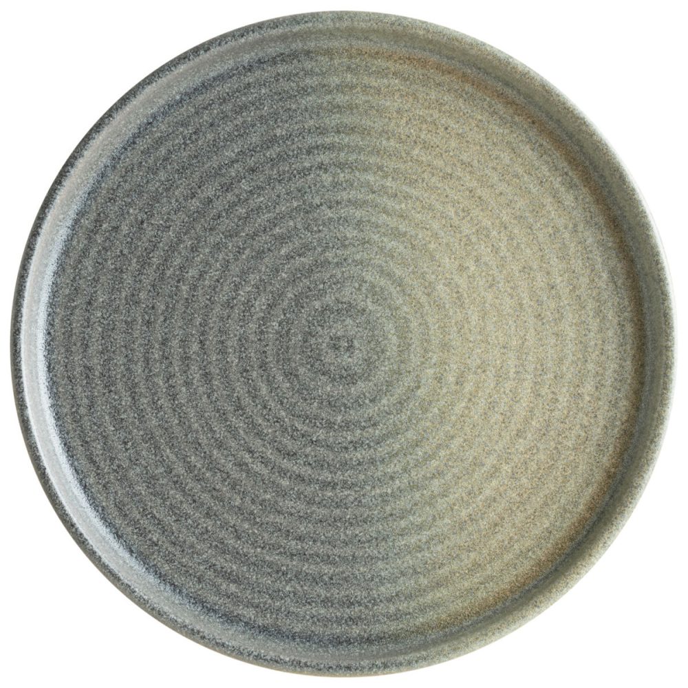 Bonna Teller flach Hornfels Ripple; 16x1.8 cm (ØxH); grau; rund; 12 Stück / Pack