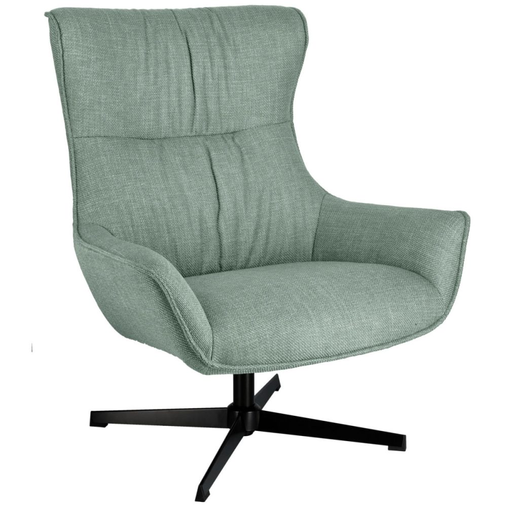 VEGA Ohrensessel Elvar; 85x85x101 cm (BxTxH); Sitz graublau, Gestell schwarz
