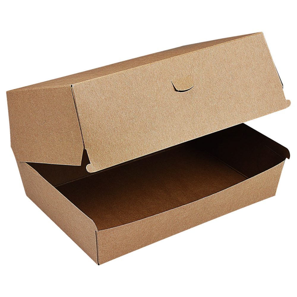 WIMEX Burgerbox mit Fettbarriere; 19.5x13.5x10 cm (LxBxH); braun; 50 Stück / Pack