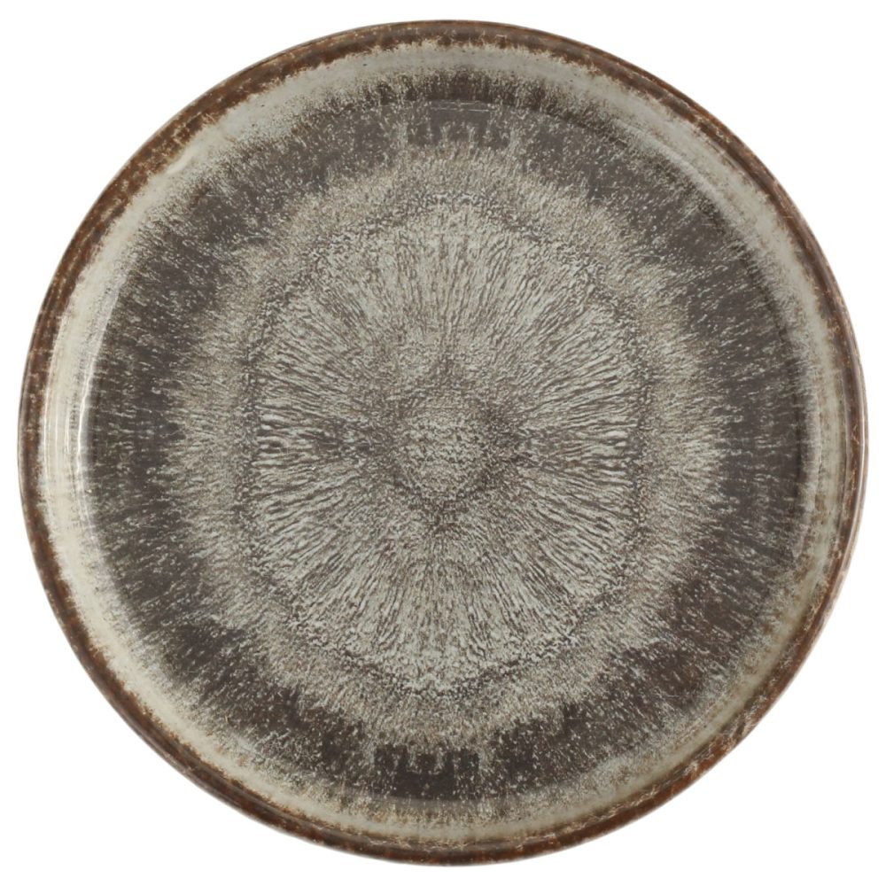 Porland Teller flach Iris mit hohem Rand; 21.5x2.15 cm (ØxH); grau/braun; rund; 6 Stück / Pack