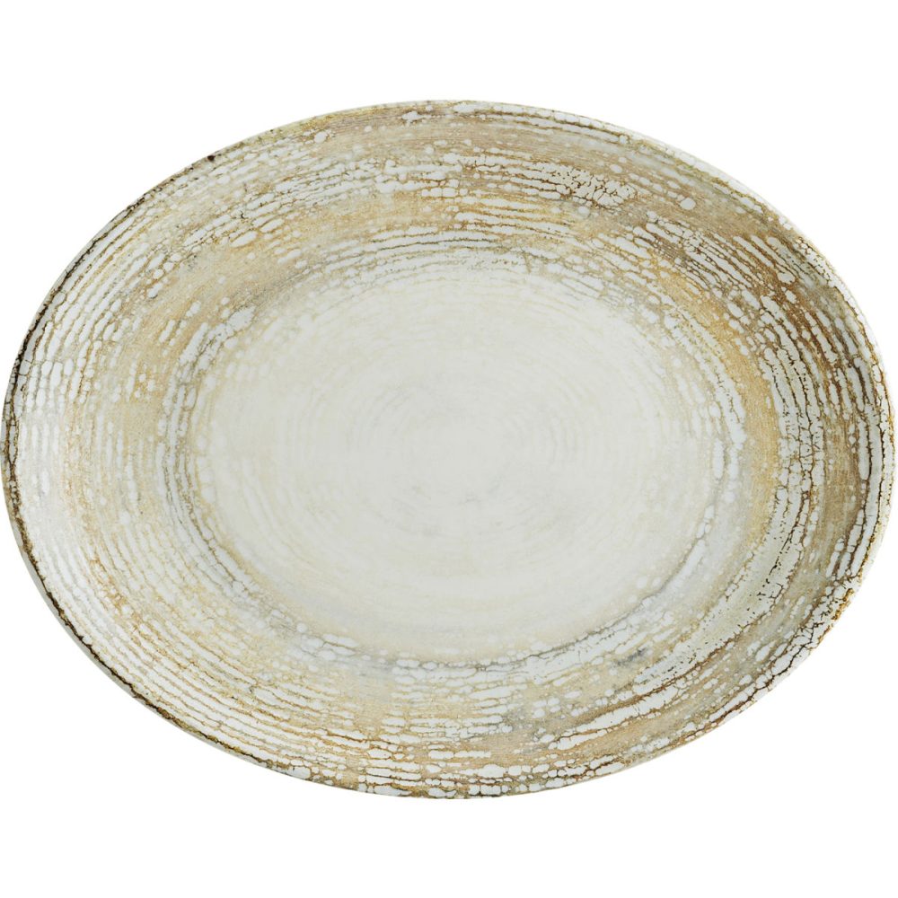 Bonna Platte Patera oval; 31x24 cm (LxB); weiss/beige; oval; 6 Stück / Pack