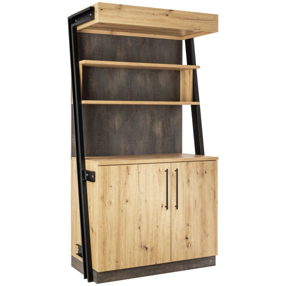 VEGA Servicestation Baristo Industrial, mit Drehtüren; 118x61x216 cm (BxTxH); wildeiche, Griff schwarz