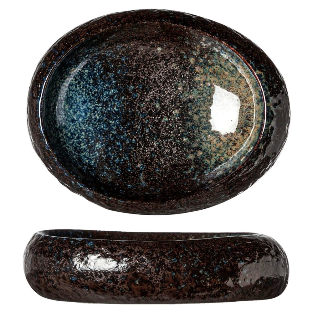 Cosy & Trendy Schale Black yoru oval; 210 ml, 19x15 cm (LxB); schwarz/blau; 12 Stück / Pack