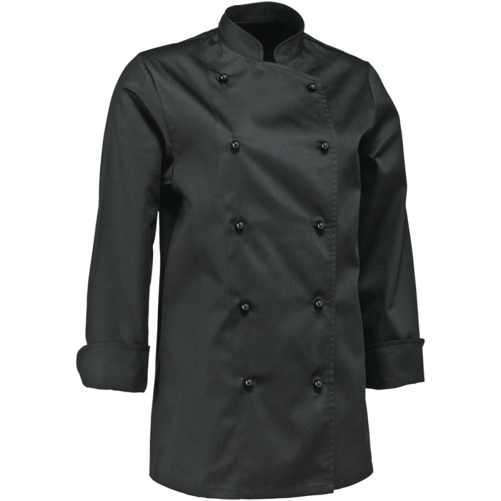 PULSIVA Damenkochjacke Pauline Langarm; Kleidergrösse 36; schwarz