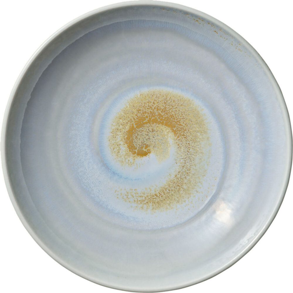HEART&SOUL Teller tief Perfect Match Breeze coup; 1850 ml, 28x5.3 cm (ØxH); gold/hellblau/weiss; rund; 6 Stück / Pack