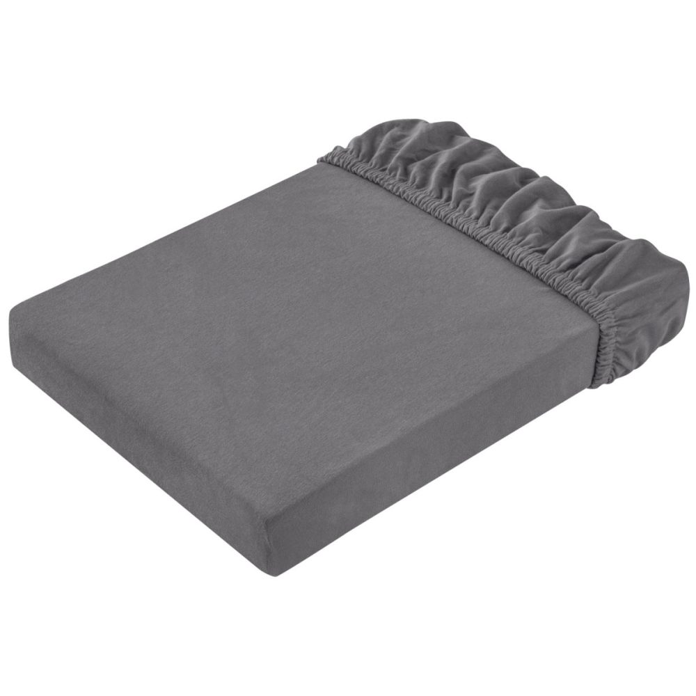 ERWIN M. Spannbettlaken Jersey; 90-100x190-200 cm (BxL); anthrazit; 2 Stück / Pack