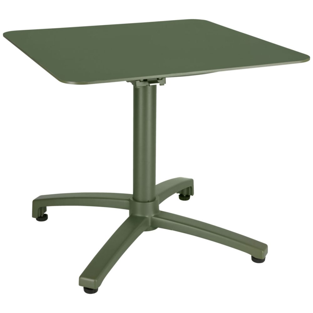 VEGA Outdoor-Aluminium-Loungetisch Taipa quadratisch; 60x60x50 cm (LxBxH); Platte oliv, Gestell oliv; rund
