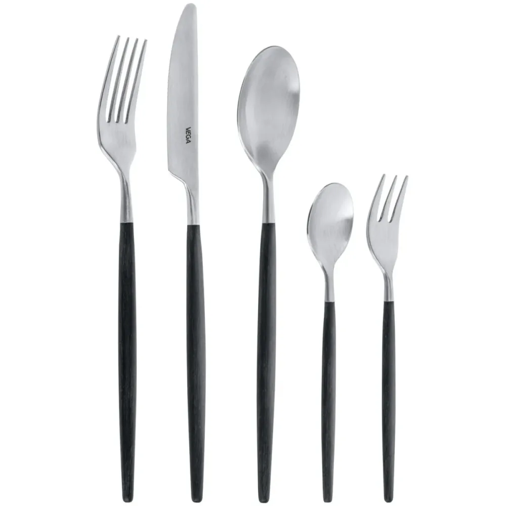 VEGA Besteck-Set Turin 30-teilig; schwarz/edelstahl, Griff schwarz