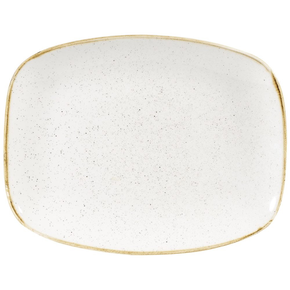 Churchill Chefs Oblong Platte Stonecast Barley White; 26.1x20.2 cm (LxB); weiss/braun; rechteckig; 12 Stück / Pack