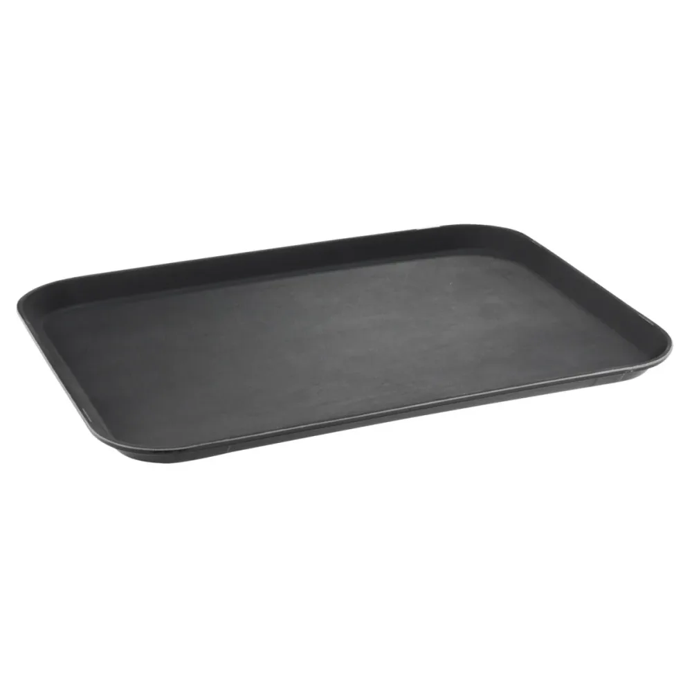 PULSIVA Serviertablett Platter rechteckig; 56x40 cm (LxB); schwarz; rechteckig