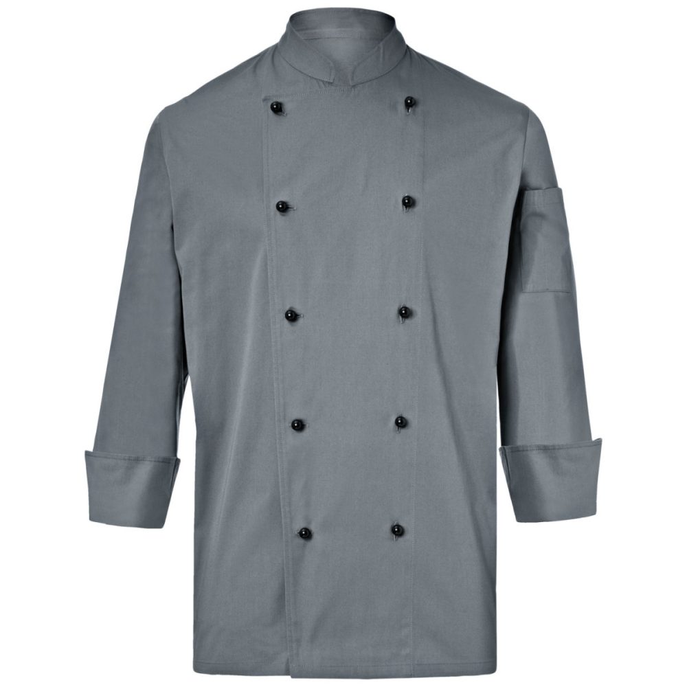 PULSIVA Herrenkochjacke Milan Langarm; Kleidergrösse 62; grau
