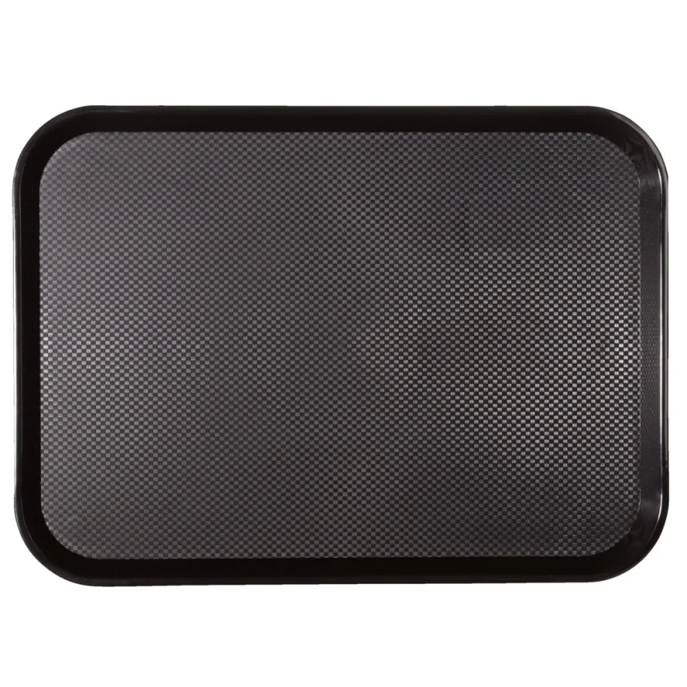 PULSIVA Kantinentablett Disk; 40.4x29.4x2.15 cm (LxBxH); schwarz; rechteckig; 6 Stück / Pack