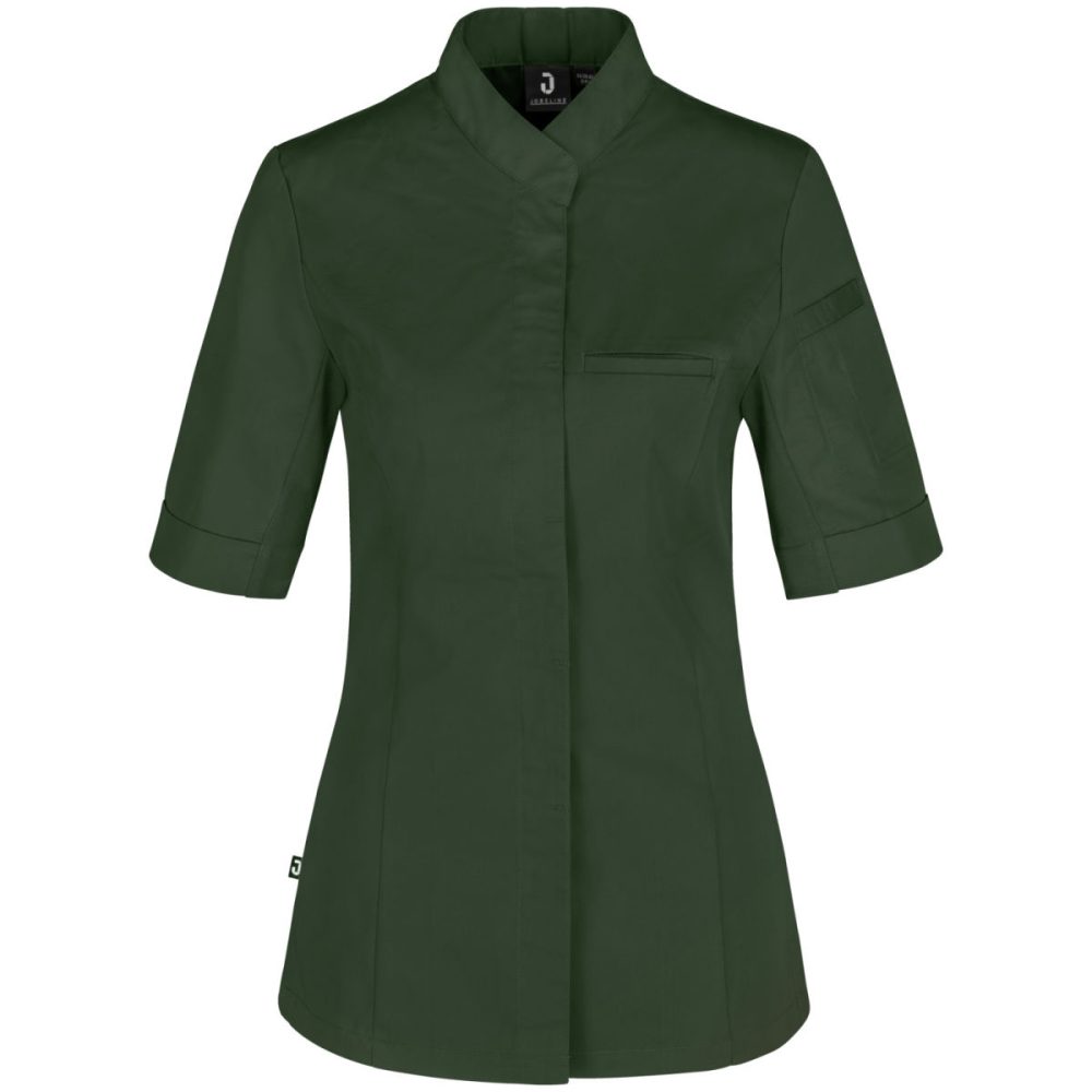JOBELINE Damen Kochjacke Marco Kurzarm; Kleidergrösse 50; dunkeloliv