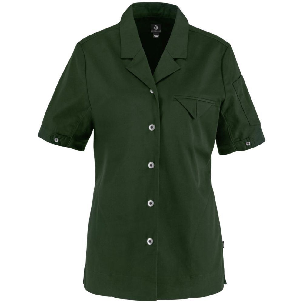 JOBELINE Damen Kochjacke Joel Kurzarm; Kleidergrösse 34; dunkeloliv