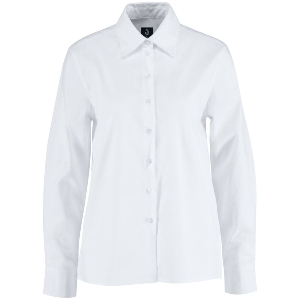 JOBELINE Damen Bluse Porter Langarm, Comfort Fit; Kleidergrösse 44; weiss