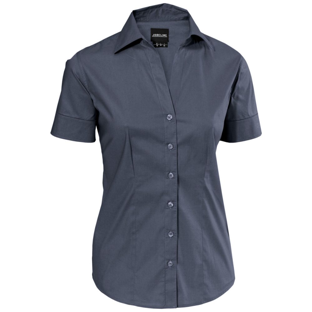 JOBELINE Damen Bluse Cecaria Kurzarm; Kleidergrösse 42; graphit