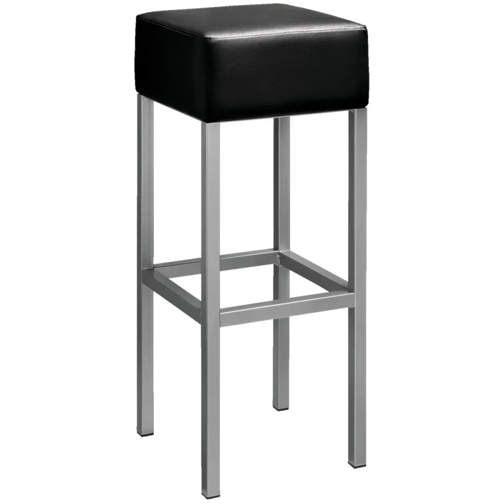 PULSIVA Barhocker Cuba; 32x32x81 cm (BxTxH); Sitz schwarz, Gestell silber; 2 Stück / Pack