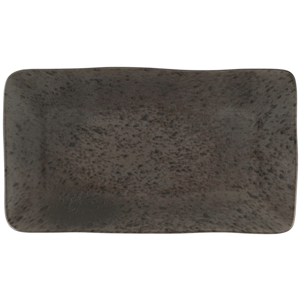 Porland Platte Ironstone; 28.2x15.1x2.4 cm (LxBxH); dunkelbraun/schwarz; rechteckig; 2 Stück / Pack