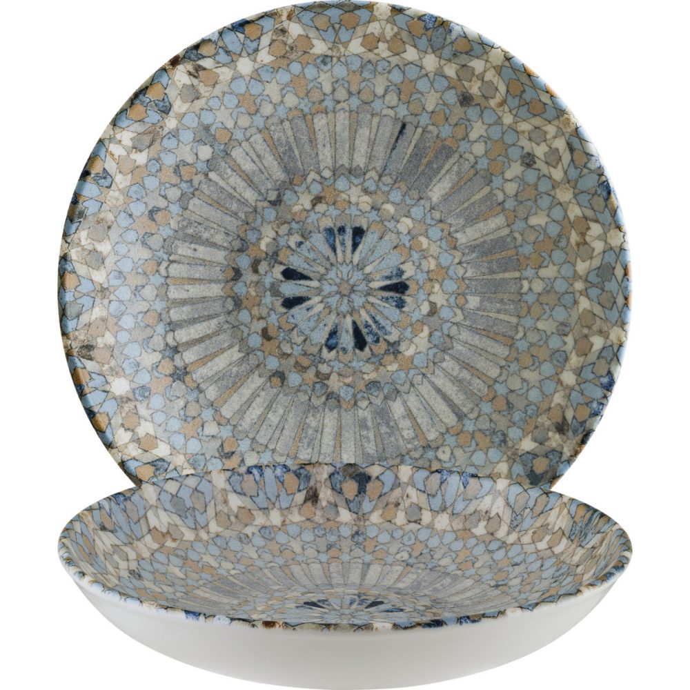 Bonna Teller tief Luca Mosaic; 1000 ml, 23x4 cm (ØxH); orange/dunkelblau/hellblau/gelb/weiss; rund; 6 Stück / Pack