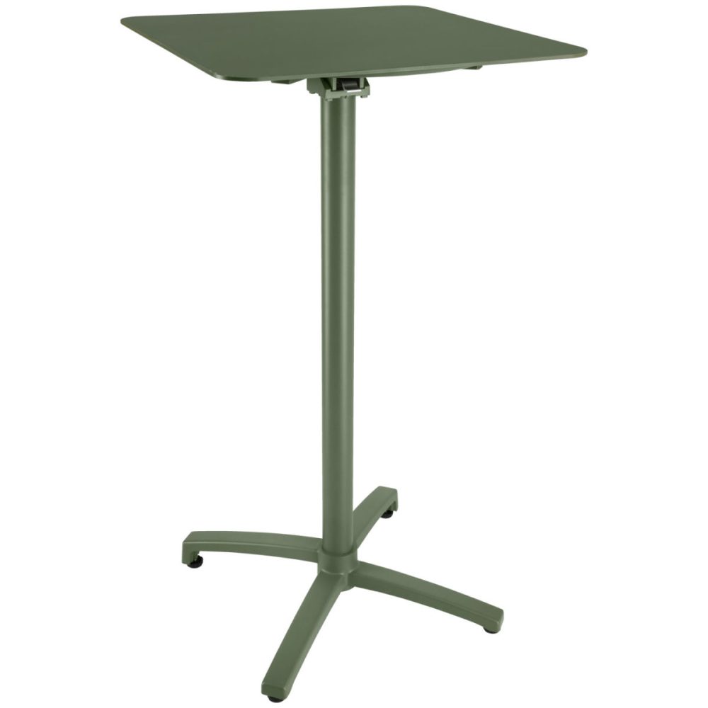 VEGA Outdoor-Aluminium-Stehtisch Taipa quadratisch; 60x60x108 cm (LxBxH); Platte oliv, Gestell oliv; quadratisch