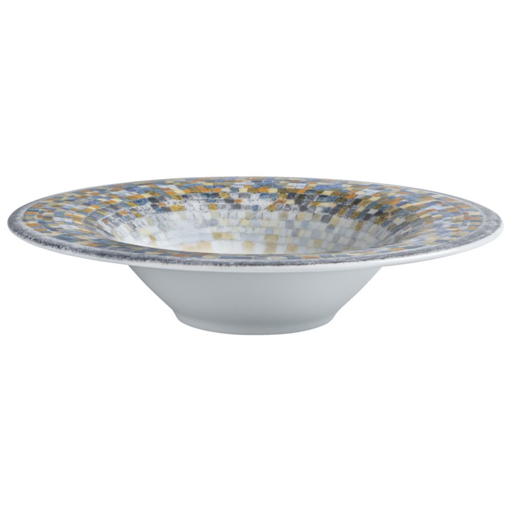 VEGA Pastateller Terra Mosaic; 600 ml, 30 cm (Ø); blau/weiss/orange; rund; 4 Stück / Pack