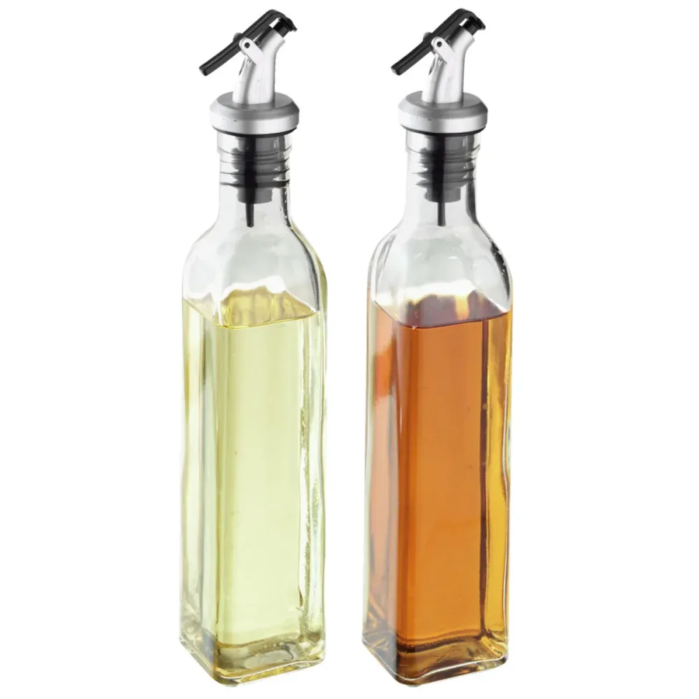 PULSIVA Öl/Essig Dispenser Revue; 250 ml, 4.5x26x4.5 cm (BxHxT); transparent; 2 Stück / Pack