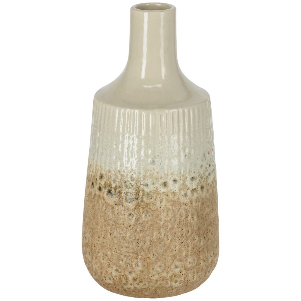 Vase Basim; 12x25 cm (ØxH); beige/braun