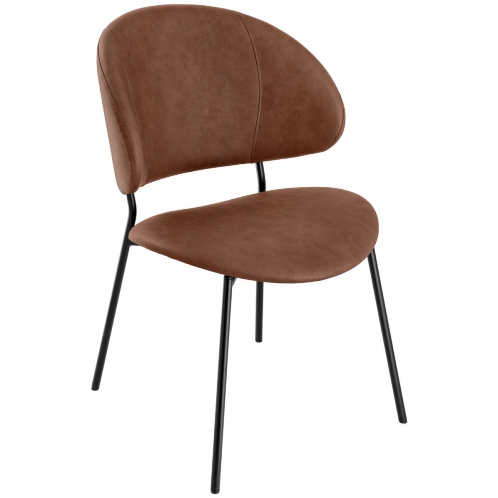 VEGA Polsterstuhl Lindo Kunstleder; 55x65x85 cm (BxTxH); Sitz braun, Gestell schwarz