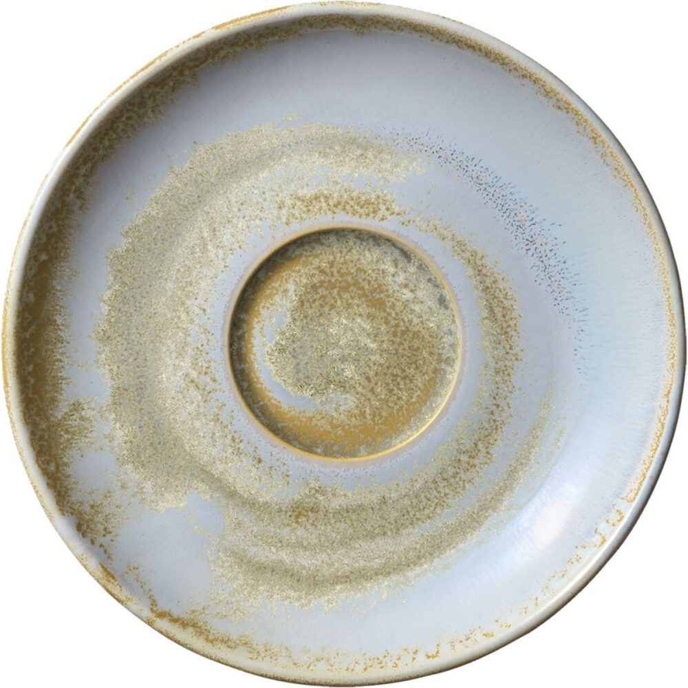HEART&SOUL Untertasse Perfect Match Breeze; 14x2.2 cm (ØxH); gold/hellblau/weiss; rund; 6 Stück / Pack