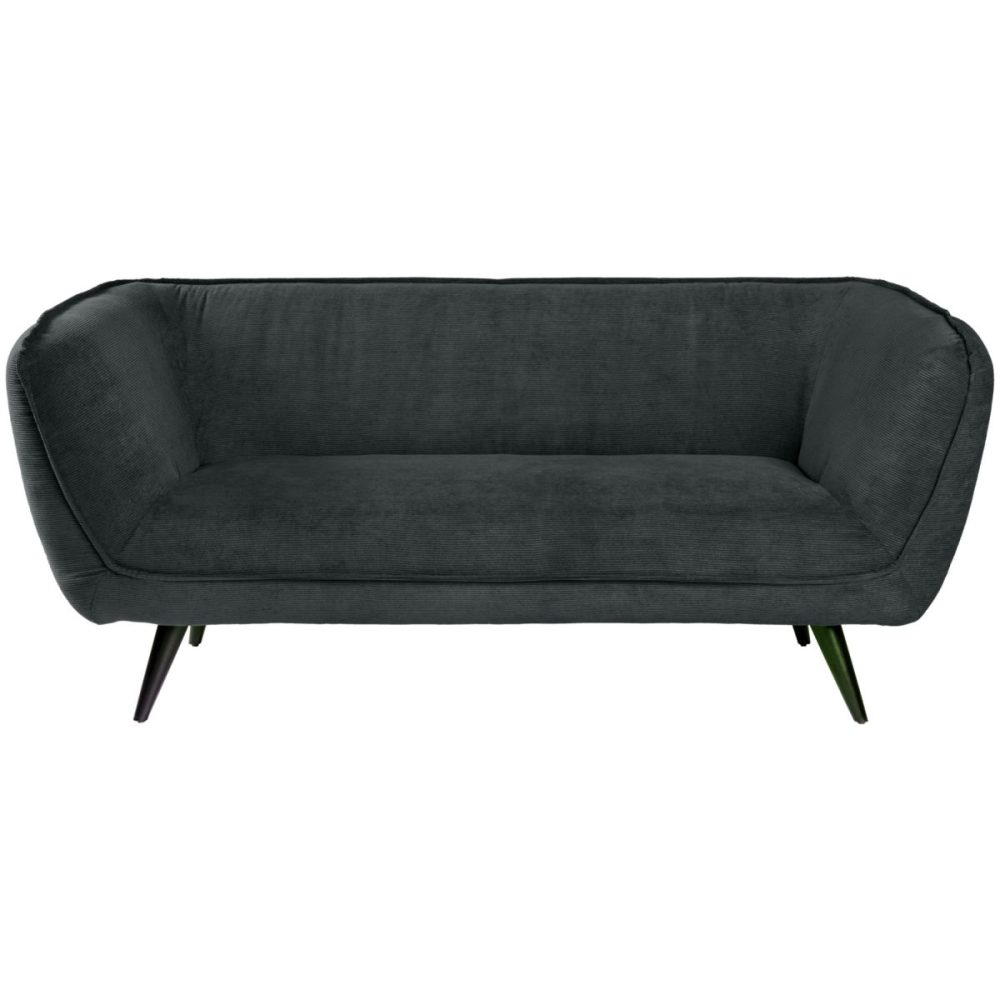 VEGA Sofa Kelso Cord, 3-Sitzer; 183x88x76 cm (BxTxH); Sitz anthrazit, Gestell schwarz