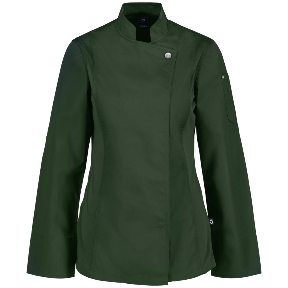 JOBELINE Damen Kochjacke Carter Langarm; Kleidergrösse 42; dunkeloliv