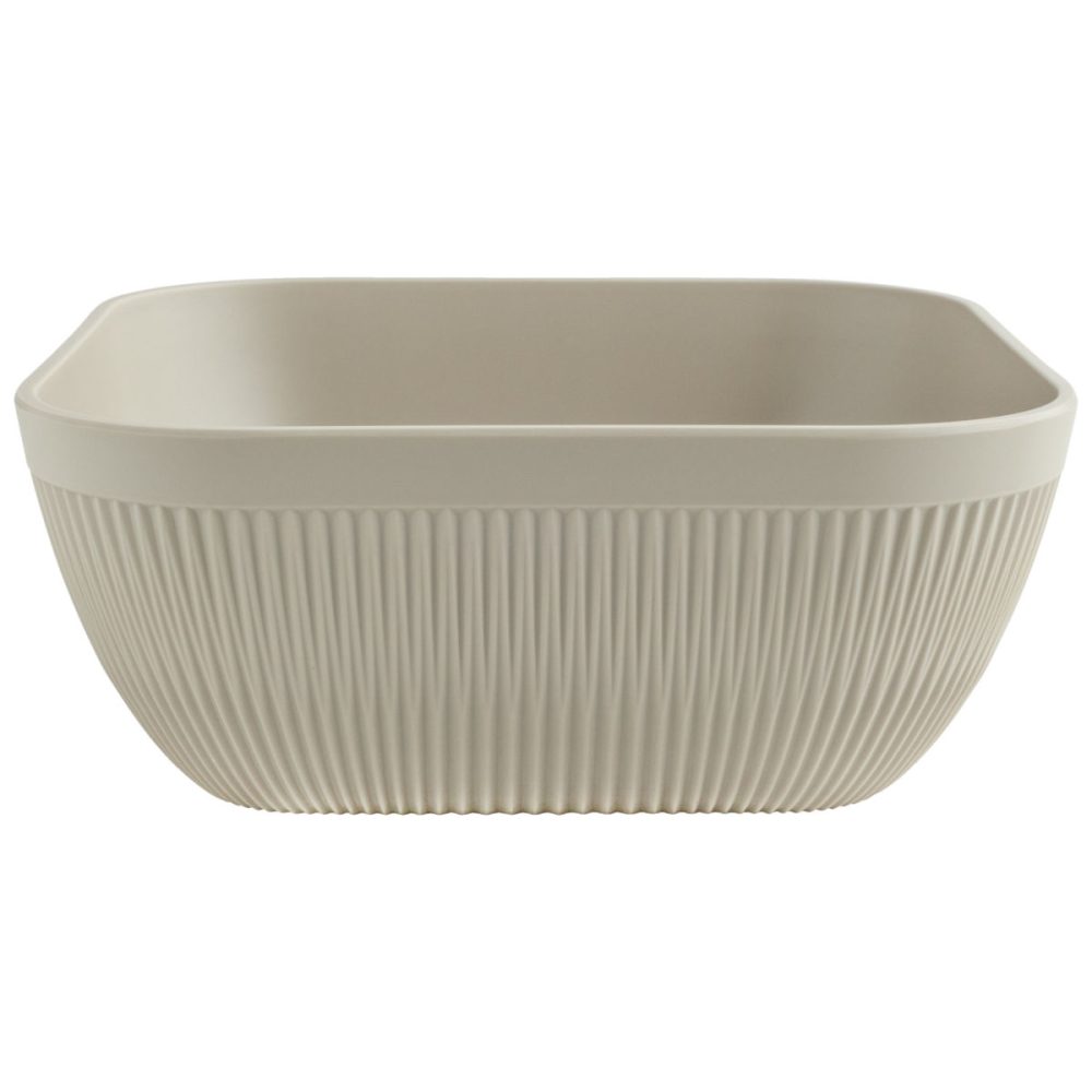VEGA Schale Kanas quadratisch mit Relief; 3600 ml, 25x25x10 cm (LxBxH); beige; quadratisch