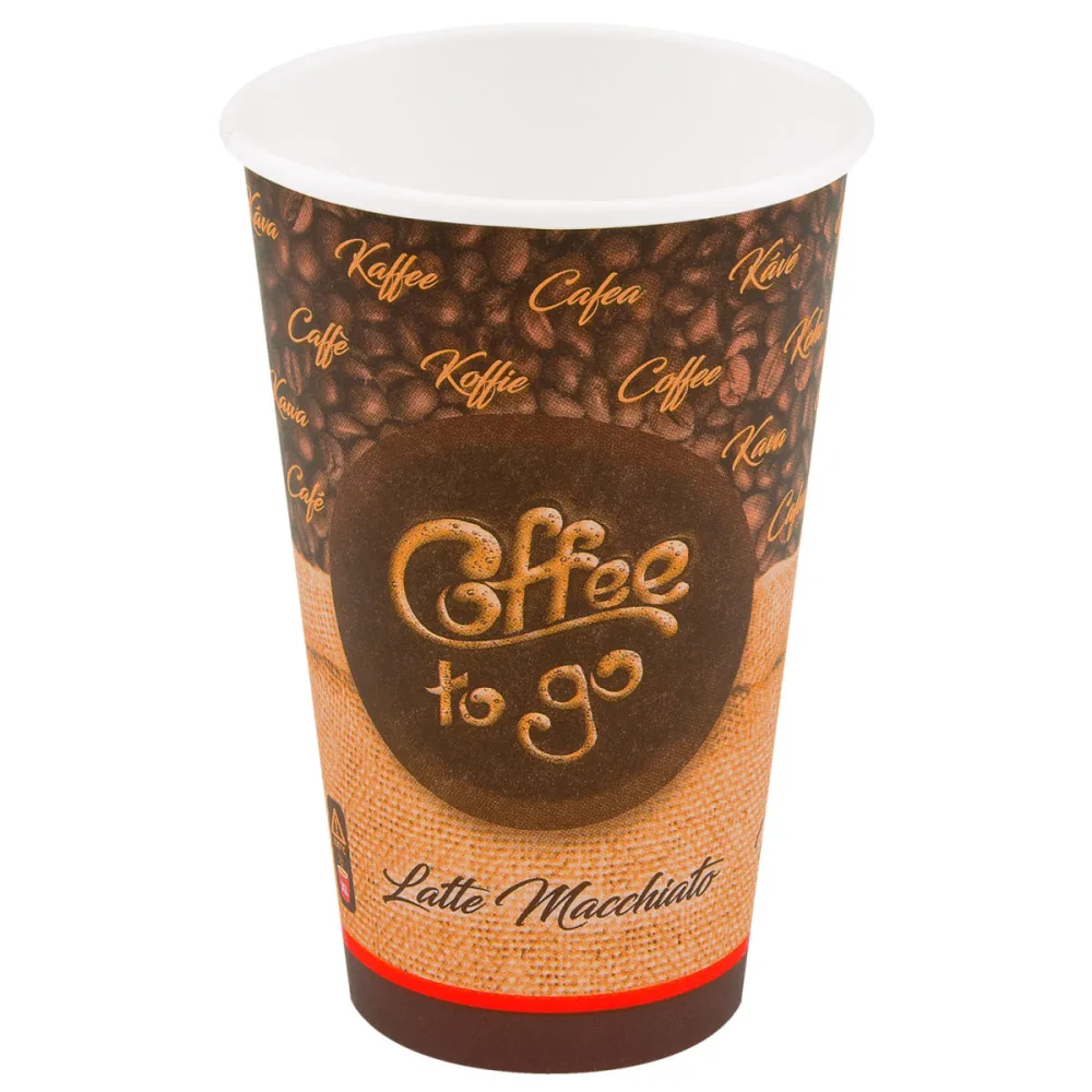 WIMEX Trinkbecher To Go Latte Macciato; 510 ml, 9x14.7 cm (ØxH); braun; 50 Stück / Pack