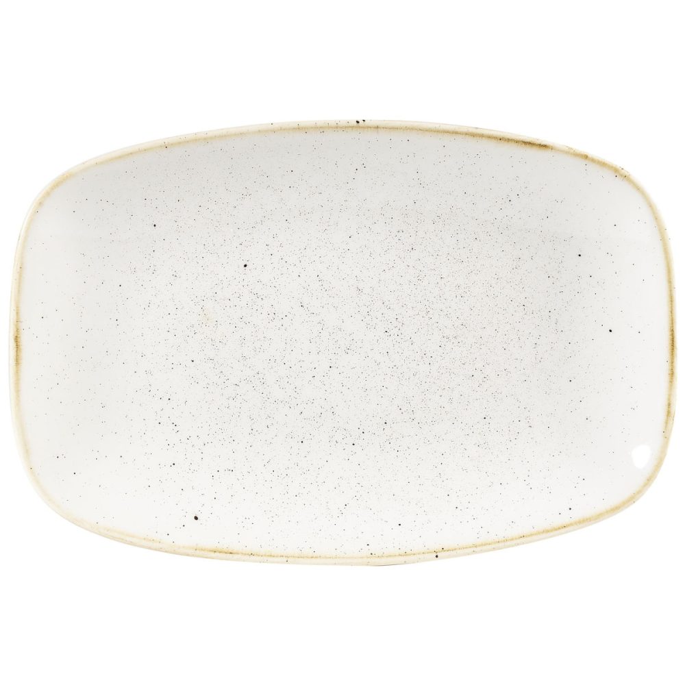 Churchill Chefs Oblong Platte Stonecast Barley White; 23.7x15.7 cm (LxB); weiss/braun; rechteckig; 12 Stück / Pack