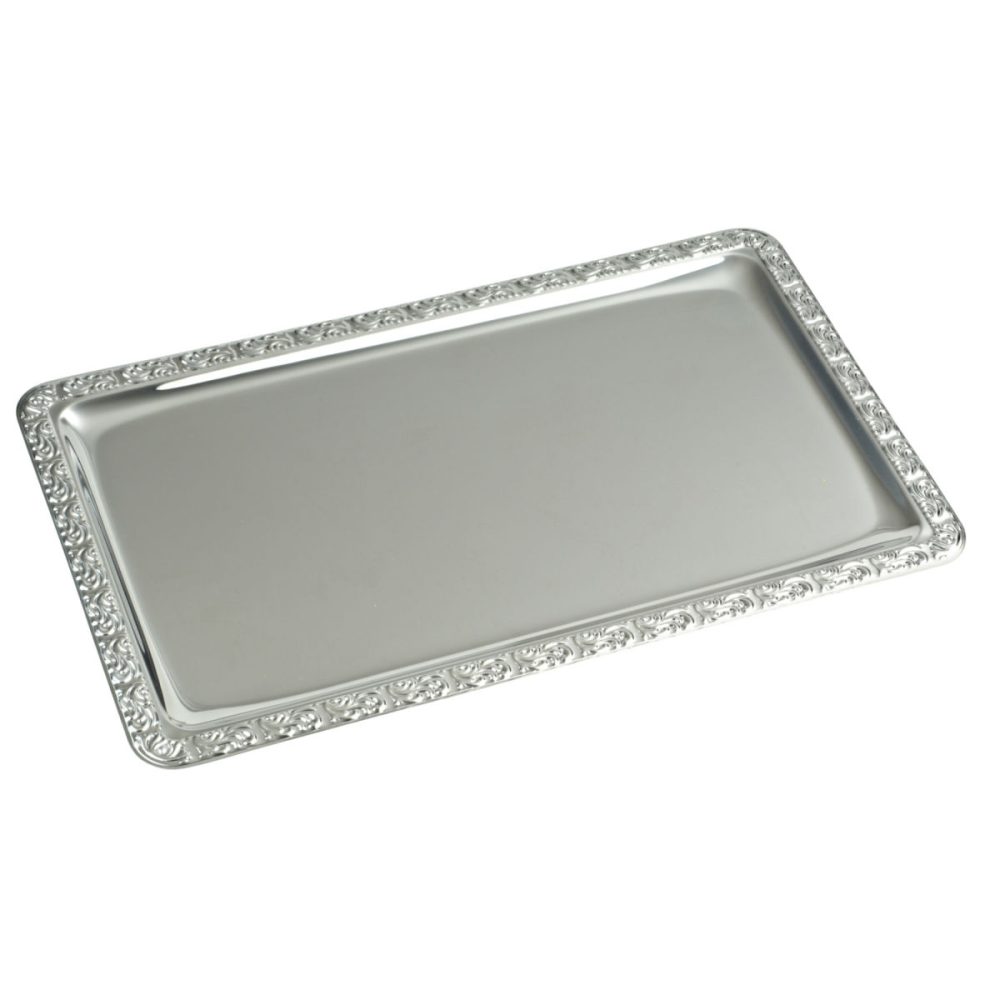 APS GN-Tablett Zierrand; 53x32.5 cm (LxB); silber; rechteckig