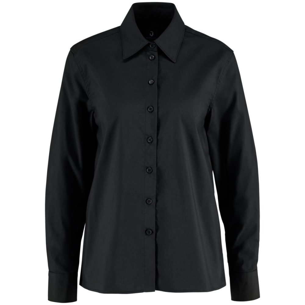 JOBELINE Damen Bluse Porter Langarm, Comfort Fit; Kleidergrösse 42; schwarz