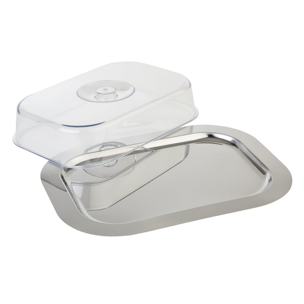 APS Tablett mit Haube FINESSE; 31.4x43.8x8.4 cm (LxBxH); silber; rechteckig