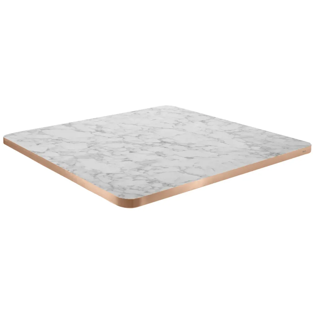 VEGA Indoor-Tischplatte Marvani quadratisch; 68x68x2.5 cm (LxBxH); kupfer/weiss/marmoriert; quadratisch